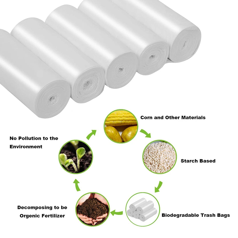 8 gallon compostable garbage bags, can be put into tall kitchen garbage bags, trash can liner white(100 pcs 20-30 L)