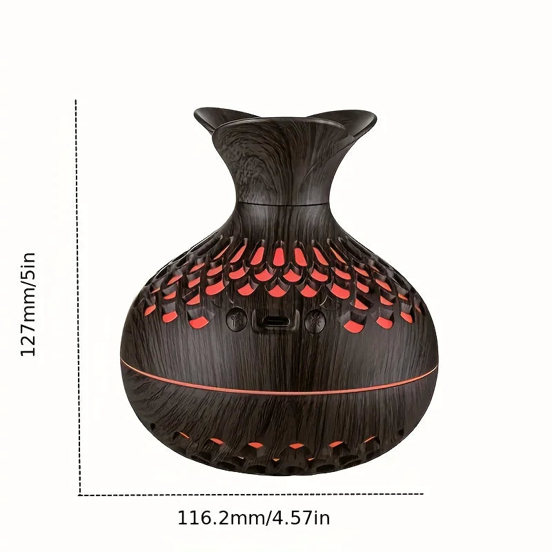 300ml wooden vase colorful light Cool Mist Air Humidifier Aromatherapy essential oil Diffuser usb mini