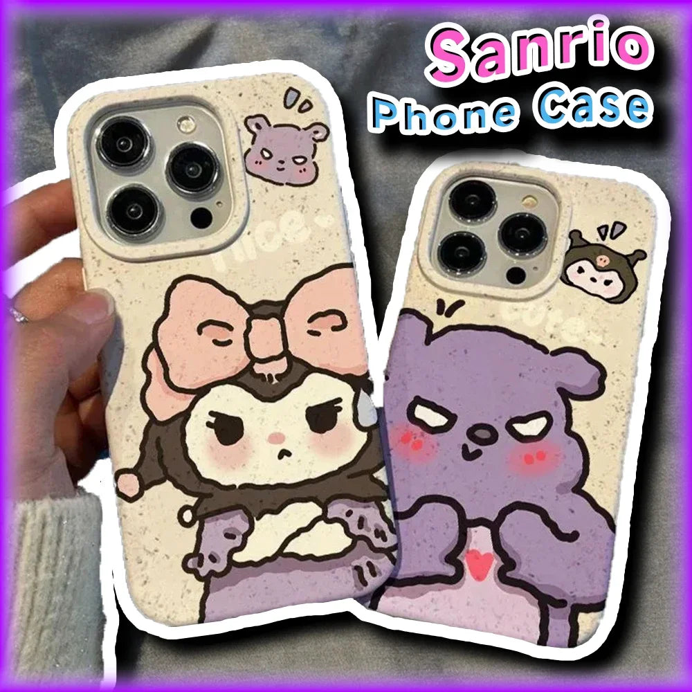 Phone Case for iPhone 14 15 Pro Sanrio Baku Kuromi  Anime Eco-Friendly Protective Cover