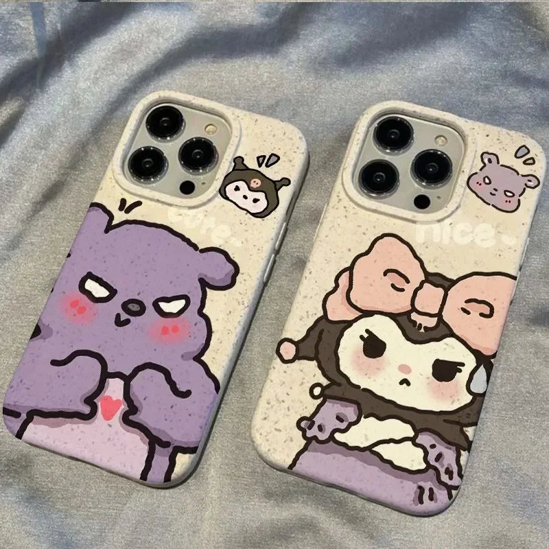 Phone Case for iPhone 14 15 Pro Sanrio Baku Kuromi  Anime Eco-Friendly Protective Cover