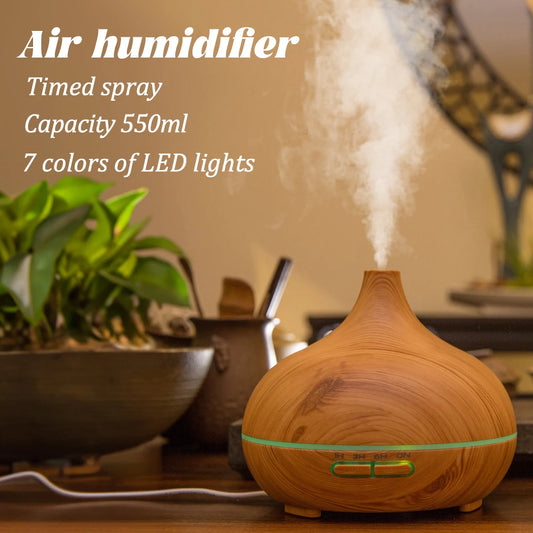 550ml air humidifier, timed aromatherapy diffuser, remote control, no water and power outage protection